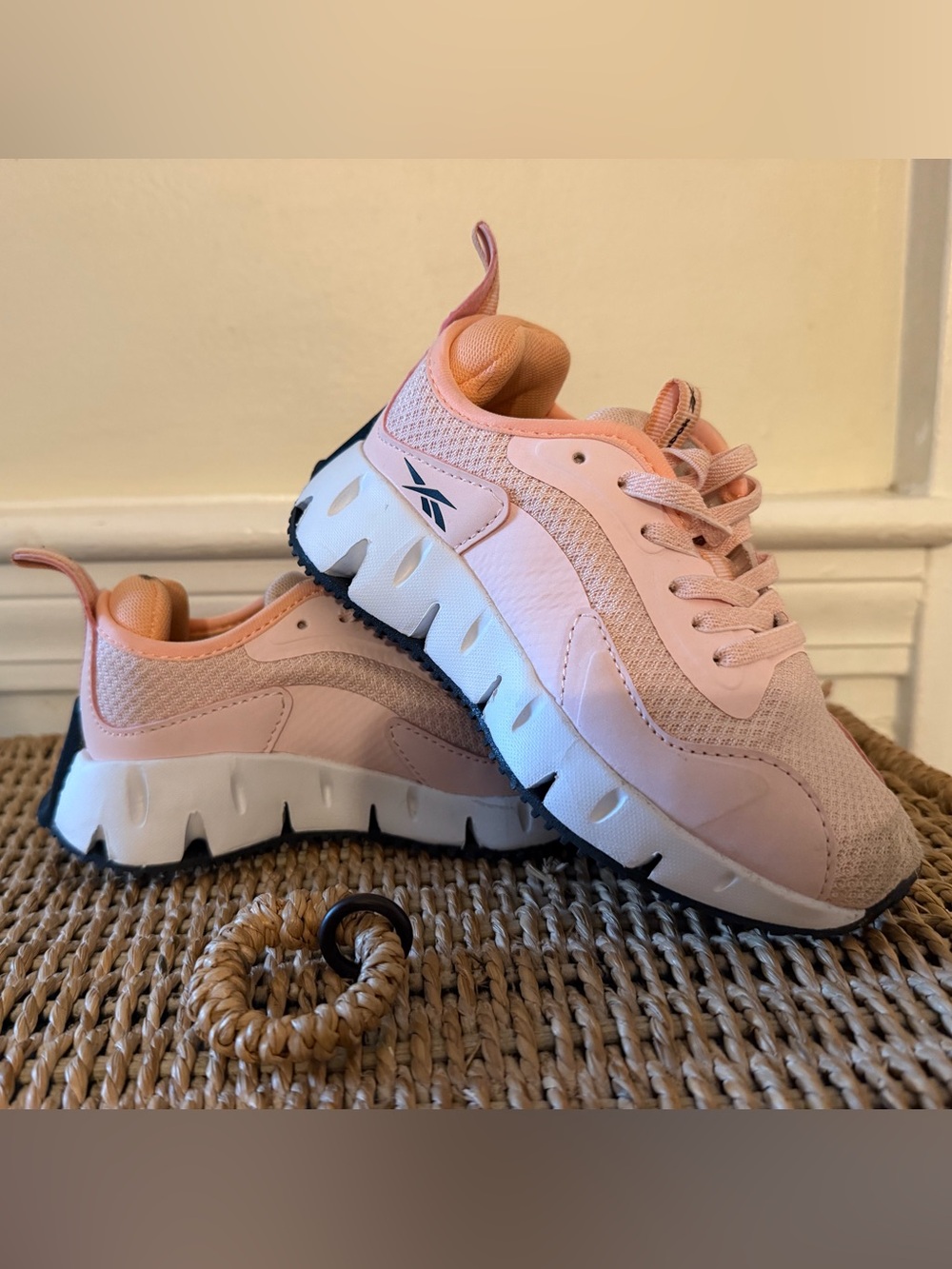 Reebok Kids Pink and White Athletic Sneakers
